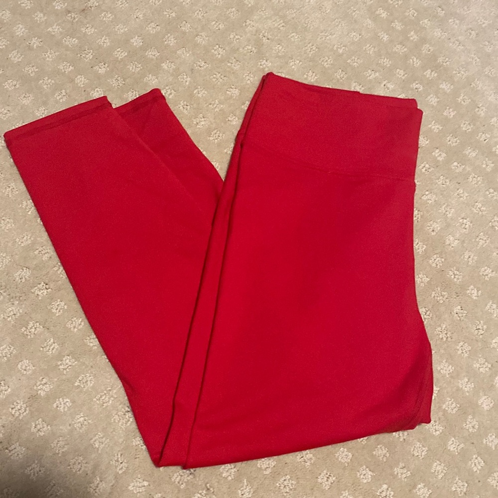 Powerhold Fabletics red workout leggings size Large